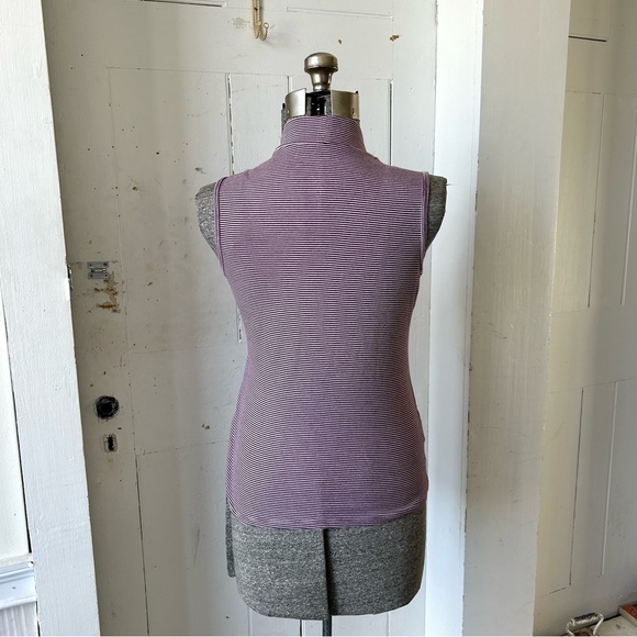 Eddie Bauer Stripe Sleeveless Mock Neck Tank Top - Picture 3 of 11